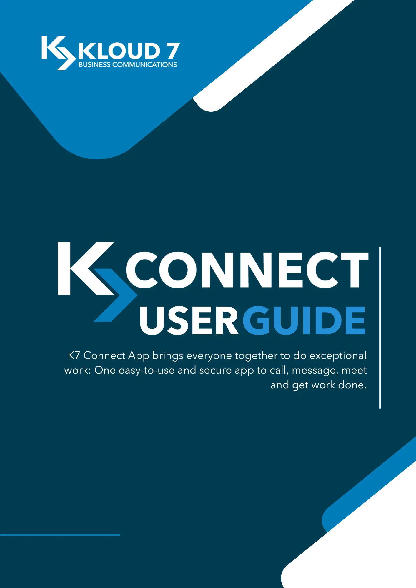 The comprehensive k7 connect user guide to get you started.