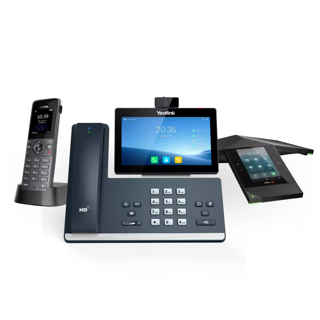 Kloud 7 offers desk phones, conference phones, and DECT phones.